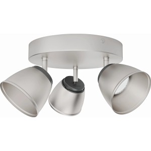 Philips myLiving LED-Spot County, 3-flammig, Stahl gebürstet, für Deckenmontage.