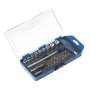 28-teiliges LUX T-Griff Steckschlüssel Set Classic mit Bits und Nüssen im blauen Koffer.