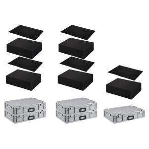 Sparset: 5 Euroboxen NextGen Portable mit Rasterschaumstoff und Einlage, 40x60cm, 23 Liter.