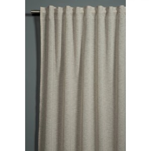 Beiger Bennetti Schal mit Gardinenband in Naturoptik, 140x245 cm, für Gardinenstange oder Schiene.