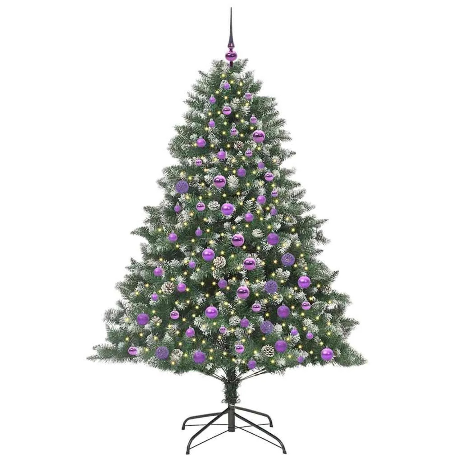 vidaXL Künstlicher Weihnachtsbaum mit 300 LEDs Grün 126 x 126 x 180 cm 3395239