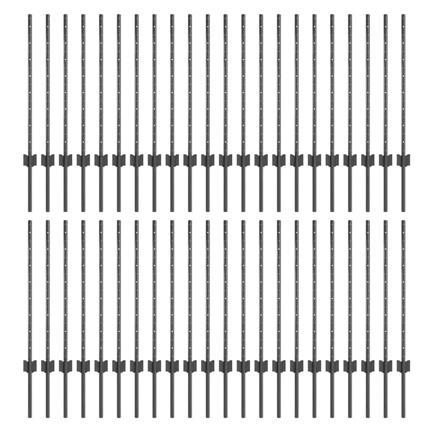 vidaXL Zaunpfosten 44 Stk Grau 120 cm Stahl 3335935 günstig online kaufen