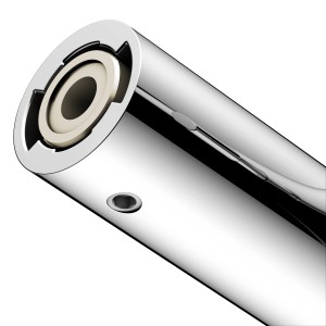 Detailaufnahme: Keuco Reva Badetuchhalter, 60 cm, verchromt, mit Haken. Badaccessoire.