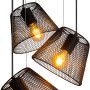 Näve Pendelleuchte Korie mit 3 schwarzen Metallschirmen und E27 Fassungen.