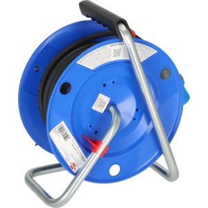 Brennenstuhl Camping-Kabeltrommel, 25m, blau, mit CEE-Stecker und robustem RN-Kabel.