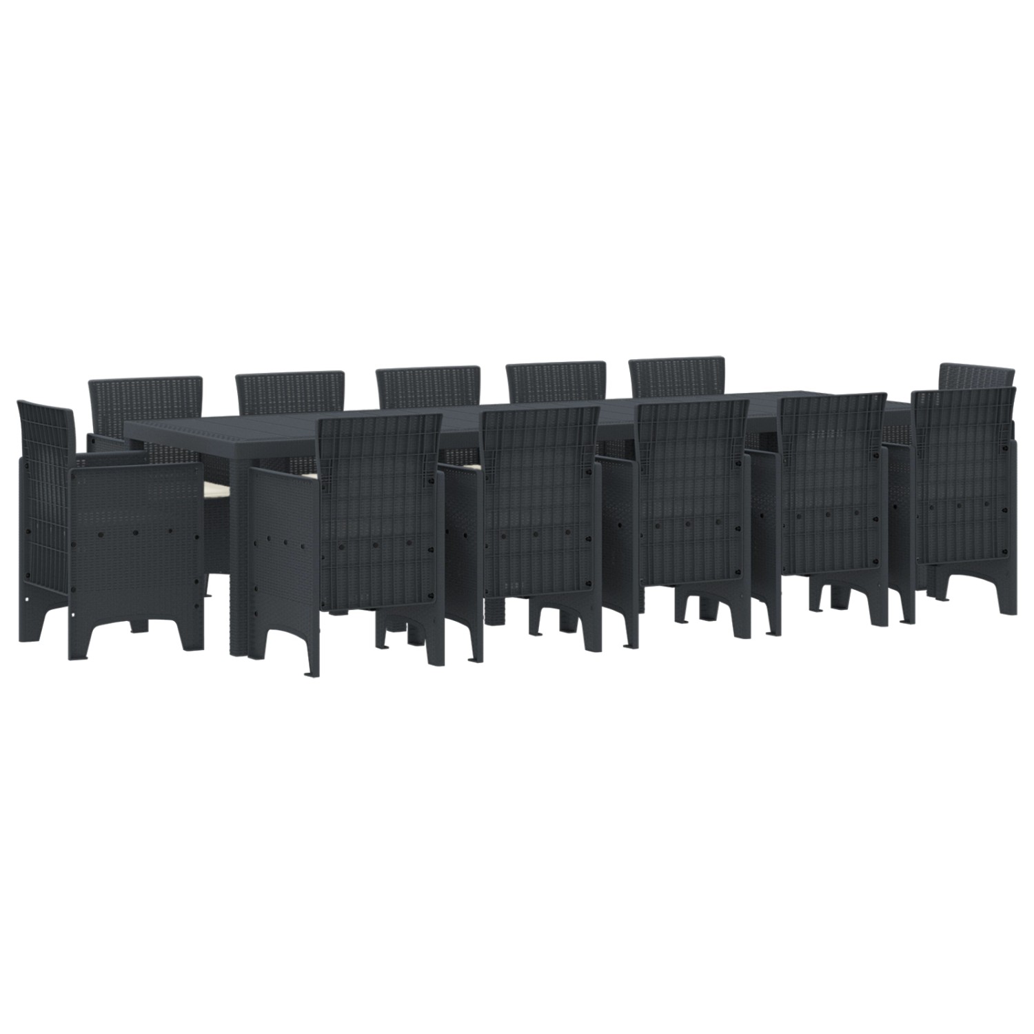 vidaXL 13-Teiliges Garten-Essset mit Kissen in Anthrazit aus Poly-Rattan 33 günstig online kaufen