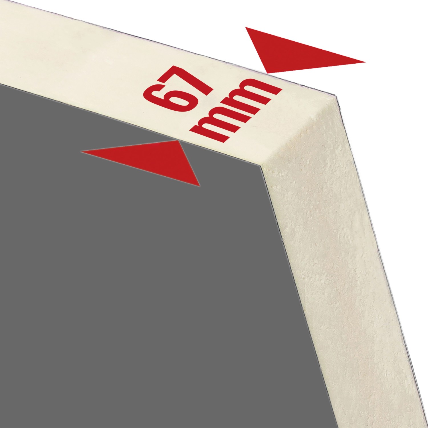 Detailaufnahme Splendoor Thermospace Haustür Berlin Prime: 67mm Bautiefe für Wärmedämmung.