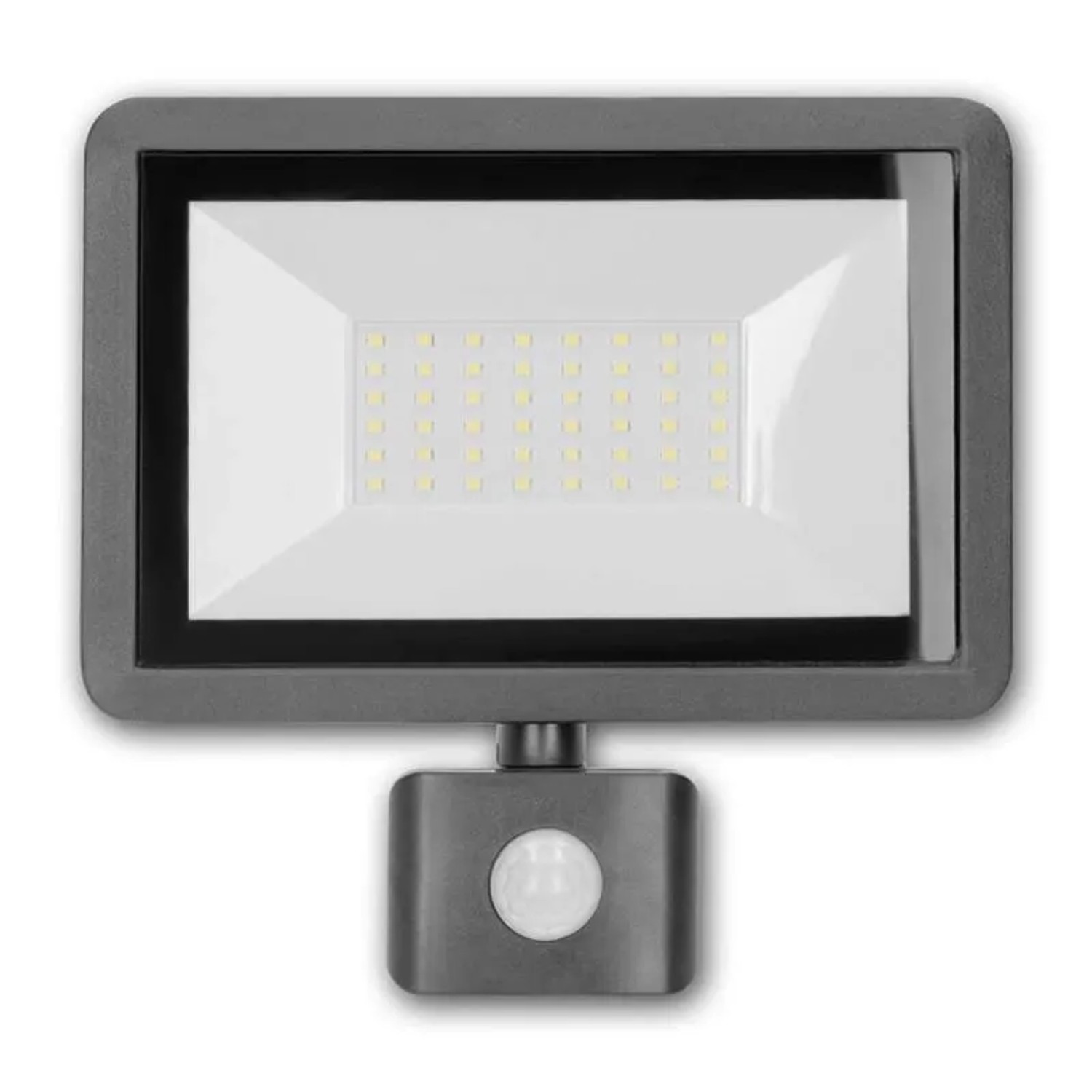 world-trading-net Mini LED Fluter BULLED PIR Schwarz 50W 230V 4000lm