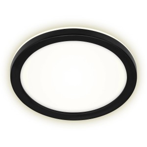 Runde, schwarze Brilo LED-Außenleuchte Frankfurt, Ø 21 cm, für Wand- und Deckenmontage.