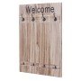 MCW Wandgarderobe C89 Welcome im Shabby-Look, naturbraun mit 8 Haken.