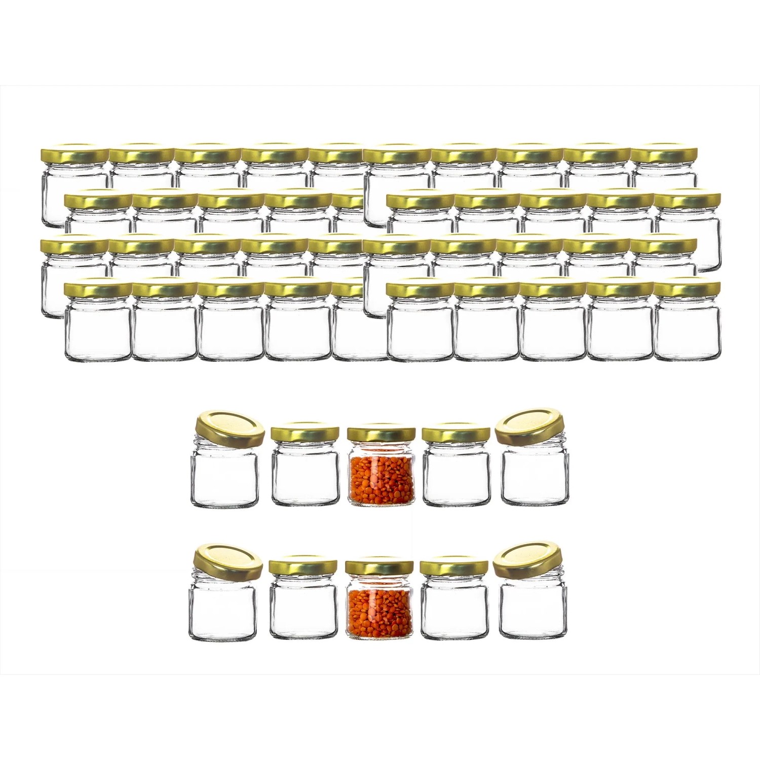 BigDean 50x Kleine Marmeladengläser 53 Ml Made In Germany Gläschen Mit Schraub Deckel Mini Einmachgläser Honiggläser Probiergläser