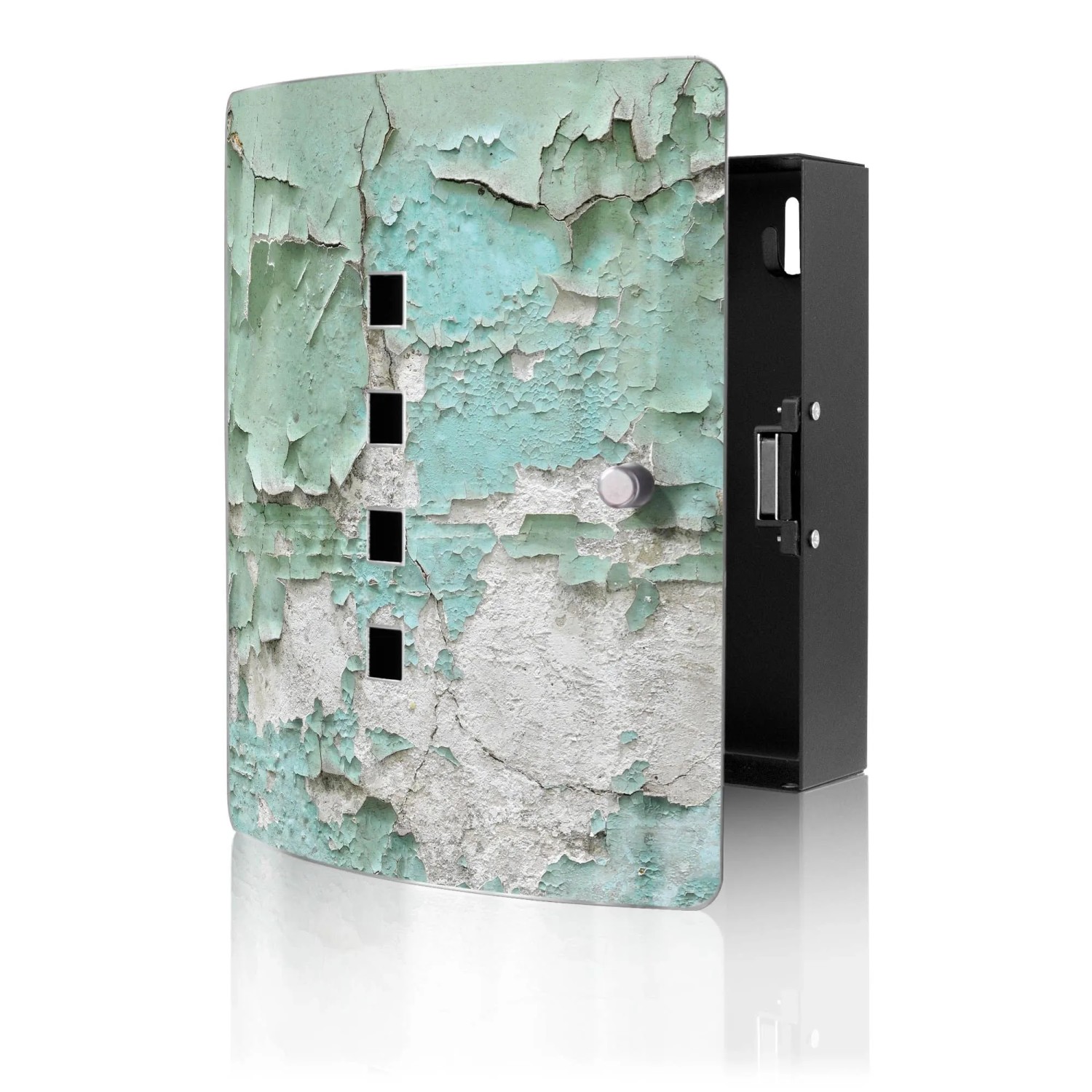 Banjado Design Schlüsselkasten Aus Edelstahl Für 10 Schlüssel 24x21,5x7cm Mit Magnetverschluss Motiv Patina Mint