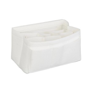Relaxdays Taschenorganizer Filz Weiß Mit Fächern 16,5 cm x 29 cm x 20 cm 0,29 kg
