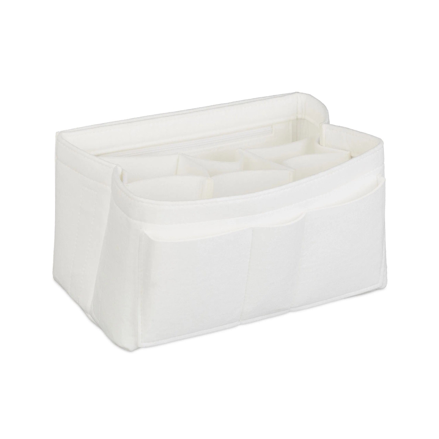 Relaxdays Taschenorganizer Filz Weiß Mit Fächern 16,5 cm x 29 cm x 20 cm 0,29 kg
