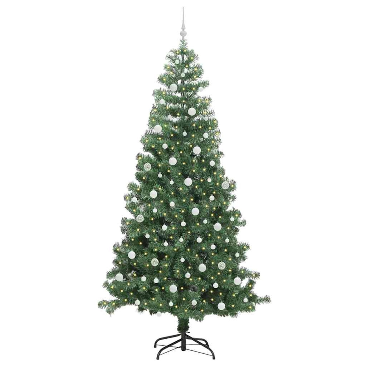 vidaXL Weihnachtsbaum mit 300 LEDs mit Ständer Grün 240 cm PVC 3396401