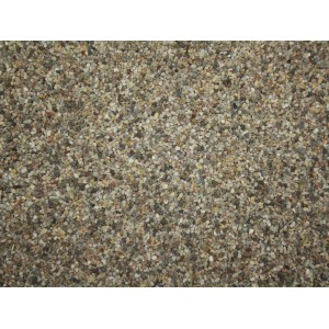 Nahaufnahme von Aquarienkies Bunt, 2-3 mm, als Bodengrund für Aquarien.