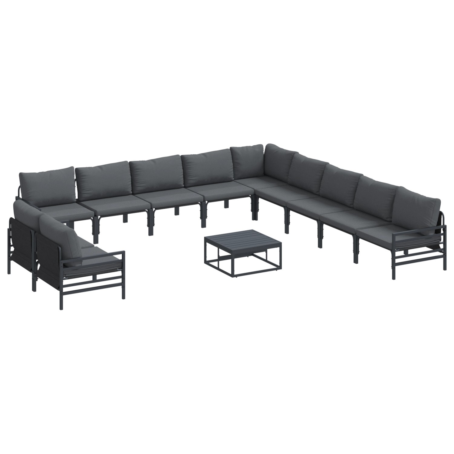 vidaXL Garten-Sofa-Set 12-Tlg Anthrazit Stahl 3379007 günstig online kaufen