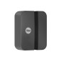 Schwarzer, kabelloser Yale Tür- und Fenstersensor für Alarmanlagen im Außenbereich.