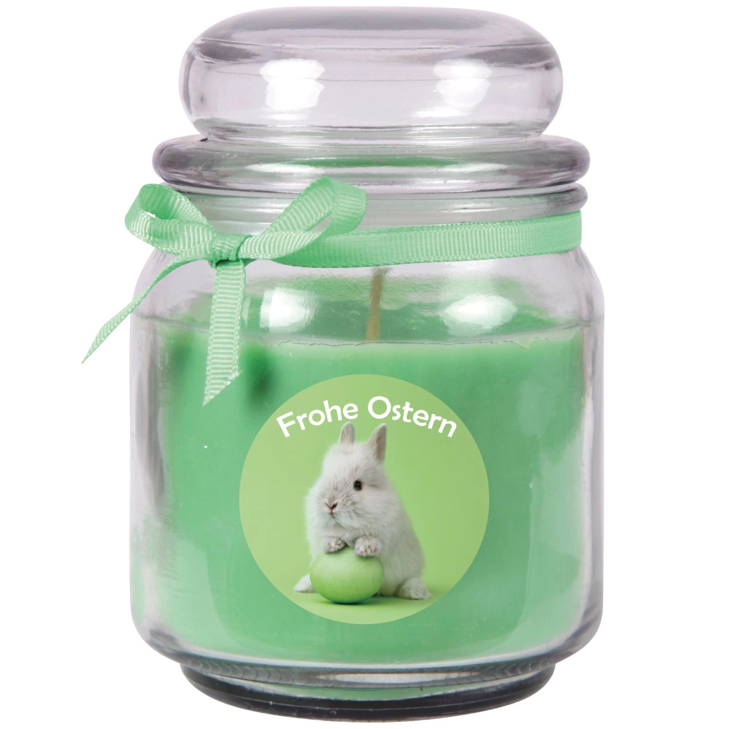 HS Candle Duftkerze & Glas Ostern Grün Bonbon 70h Hase & Ei günstig online kaufen