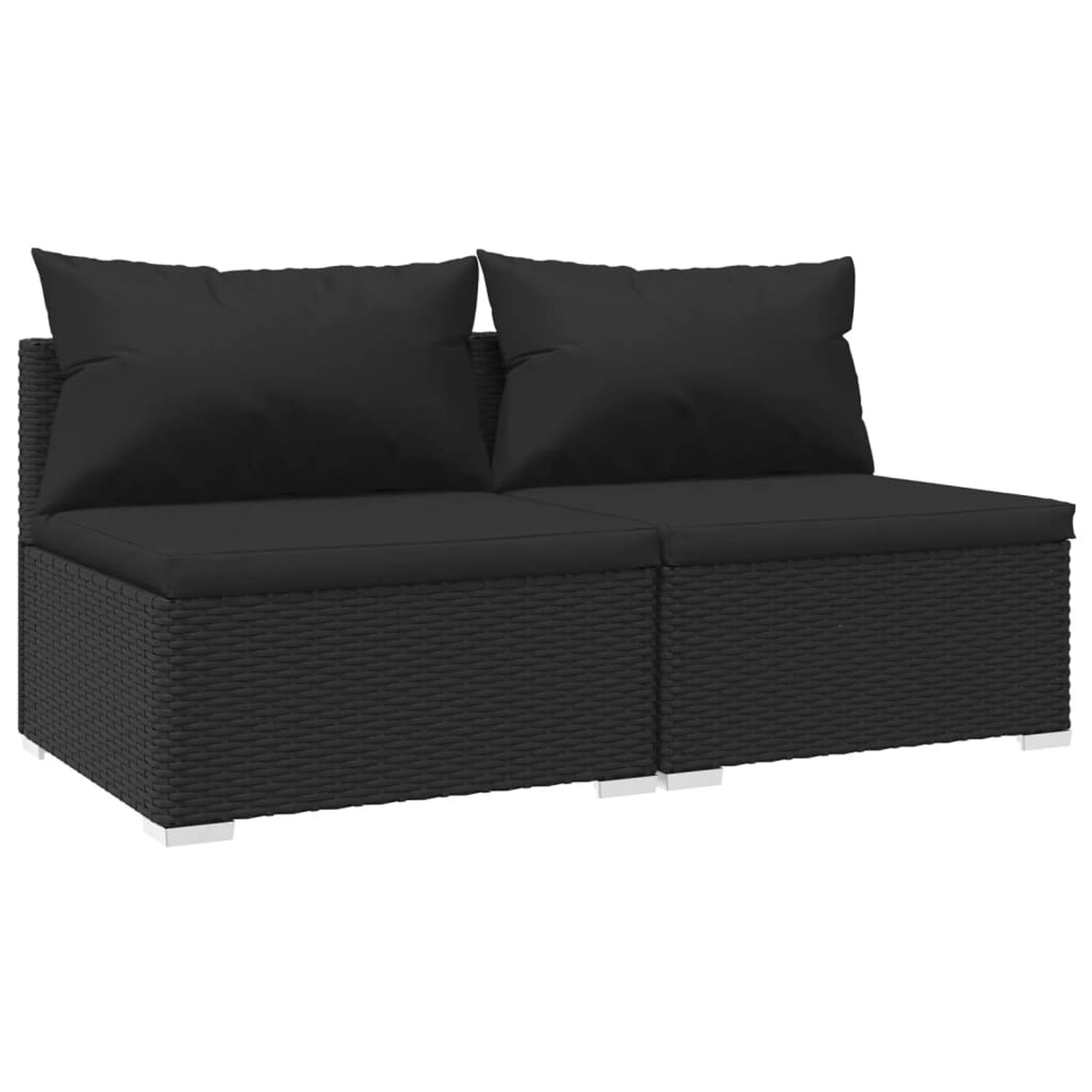 Vidaxl 2-tlg. Garten-lounge-set Mit Kissen Poly Rattan Schwarz günstig online kaufen