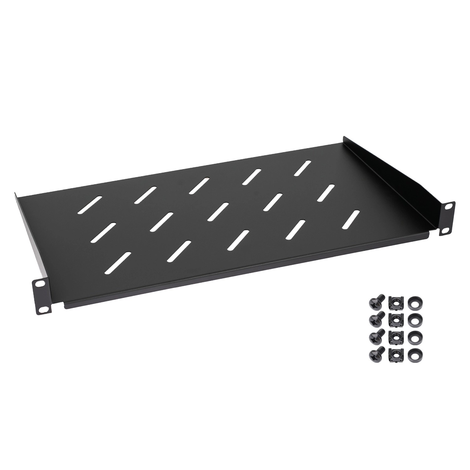 HMF 65499 Fachboden für Serverschrank  19 Zoll  1 HE  250mm Schwarz günstig online kaufen
