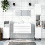 vidaXL Badmöbel-Set mit weißem Badschrank, Spiegelschrank und zwei Hochschränken.