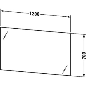 Duravit Leuchtspiegel, 70x120 cm, mit Wandschaltung. Badspiegel mit LED-Beleuchtung.