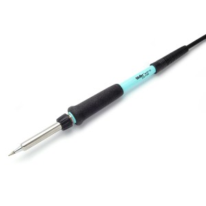 Detailaufnahme des Weller WEP 70 Lötkolbens für WE 1010 Lötstation, mit schwarzem Griff und blauer Ummantelung.