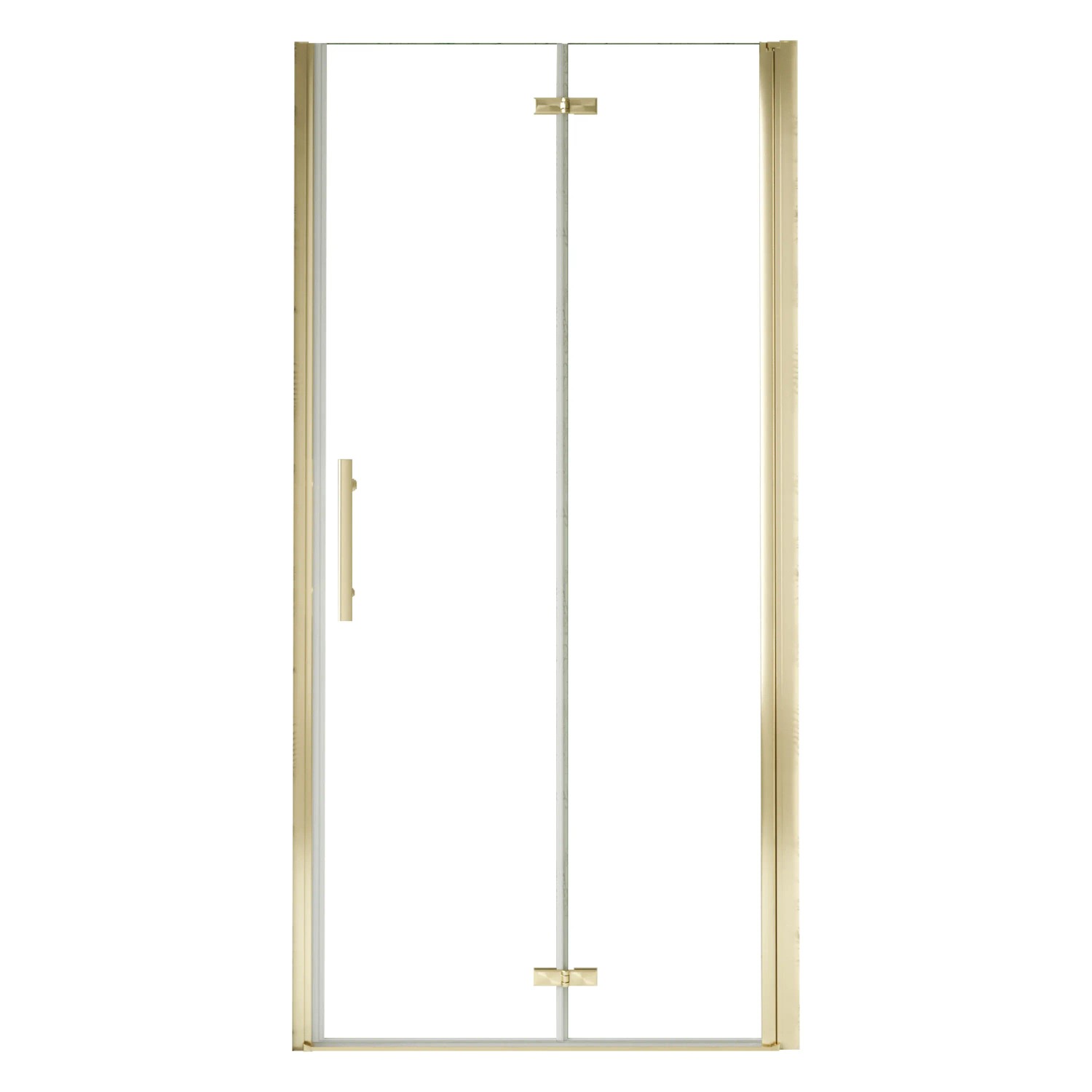 AICA 95cm x Höhe 195cm Gold Gebürstet Nischentür Falttür Pendeltür Duschtür Drehtür 6mm ESG Nanoglas Duschkabinen