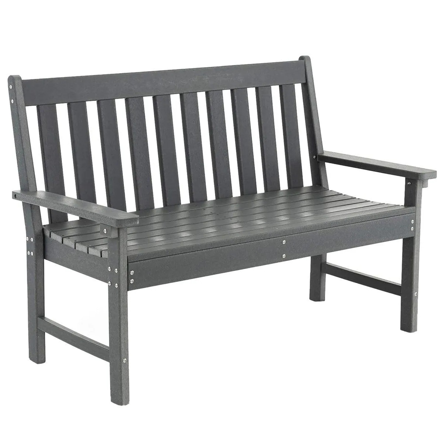 Costway Gartenbank Wetterfest für 2-3 Sitzer 32 x 65 x 91 cm Grau