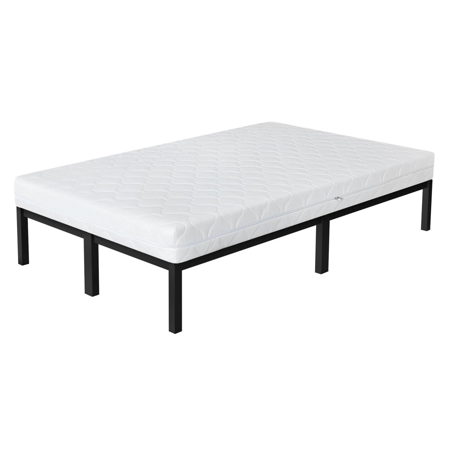 ML-Design Metallbett 120x200 cm Schwarz mit Matratze H 16 cm