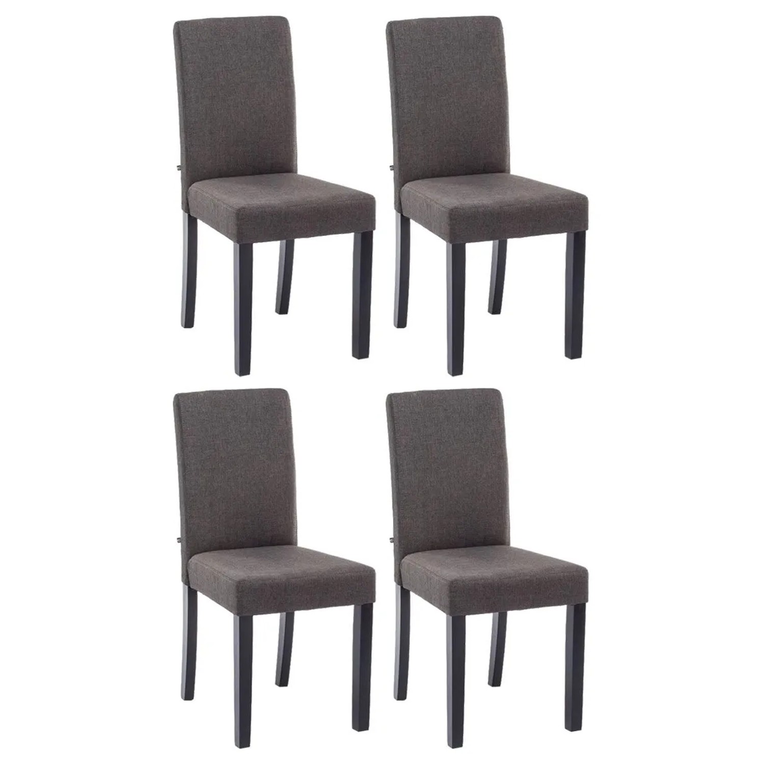 DELUKE 4er Set Esszimmerstuhl DALAN Stoff Dunkelgrau 41x47x91cm Schwarz Essstühle Esszimmerstühle Küchenstühle Wohnzimmerstühle