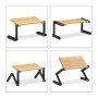 Relaxdays Laptopständer Bambus Aluminium Natur Schwarz Höhenverstellbar Schwenkbar Klappbar 47,5 cm x 60 cm x 26 cm_5