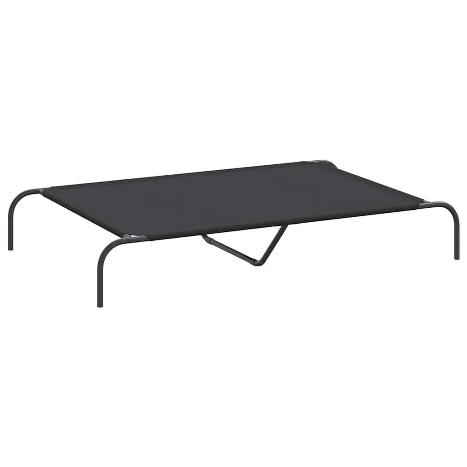 vidaXL Hundebett Erhöht Schwarz 130x80x20 cm Oxford-Gewebe und Stahl 42000840
