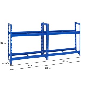 PROREGAL Mega Deal: 2 blaue Reifenregale Tiger, 100x110x35cm, für bis zu 16 Reifen.
