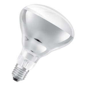 Ledvance BR40 Infrarot-Leuchtmittel E27, 250W, klar mit silbernem Reflektor. Speziallampe für Wärme und Licht.