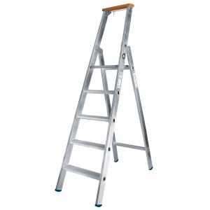 Iller Stufen-Stehleiter mit 8 Stufen und Ablage, einseitig begehbar.