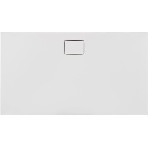 Rechteckige, weiße Ottofond Duschwanne Pearl, 170x80 cm, aus Sanitär-Acryl mit mittigem Ablauf.