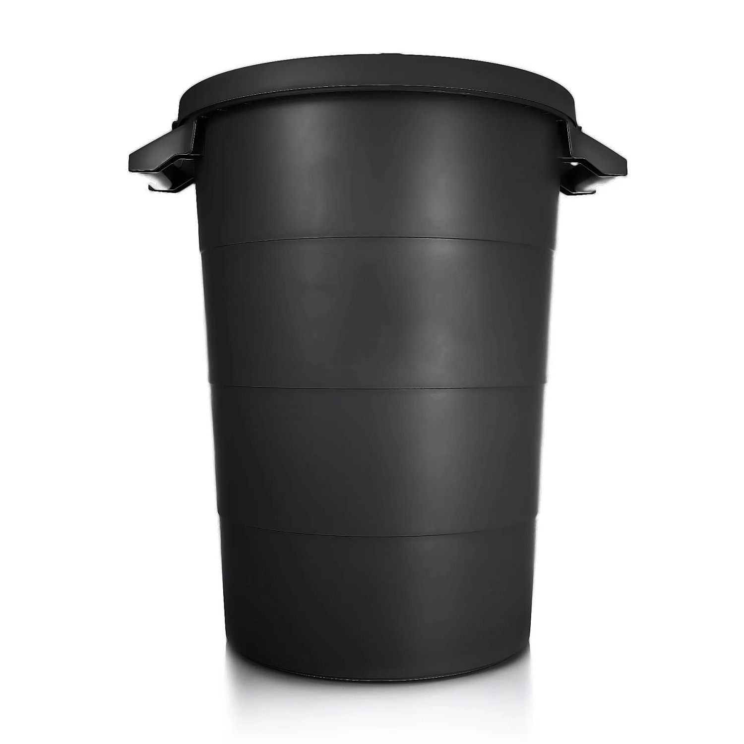 BigDean Wetterfeste Universaltonne Mit Deckel Und 2 Stabilen Tragegriffen 80 Liter SCHWARZ Regentonne Mülleimer Indoor Und Outdoor Geeignet Made