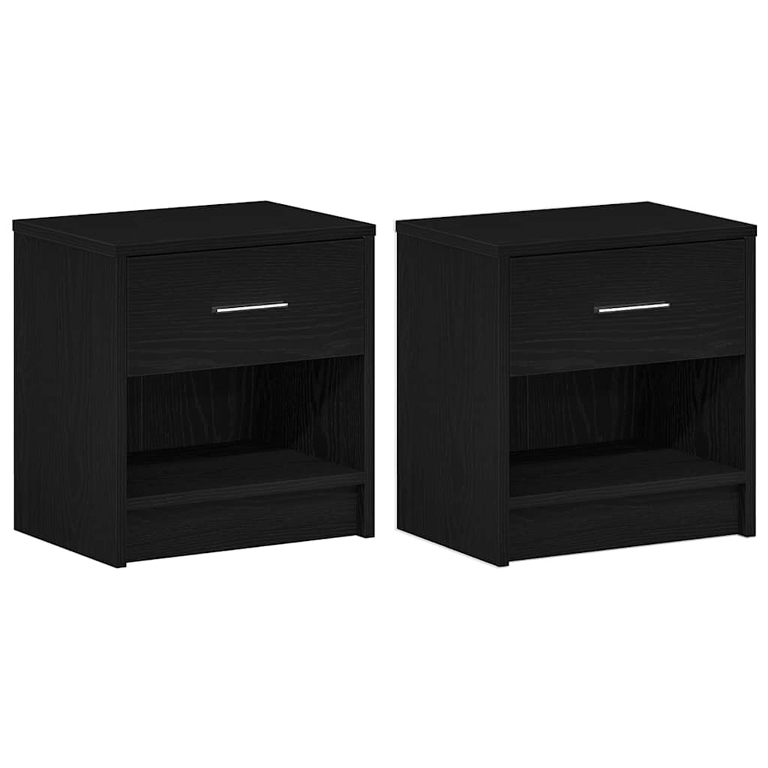 vidaXL Nachttische 2 Stk, mit Schublade Schwarz 39x28x41 cm 858752 günstig online kaufen