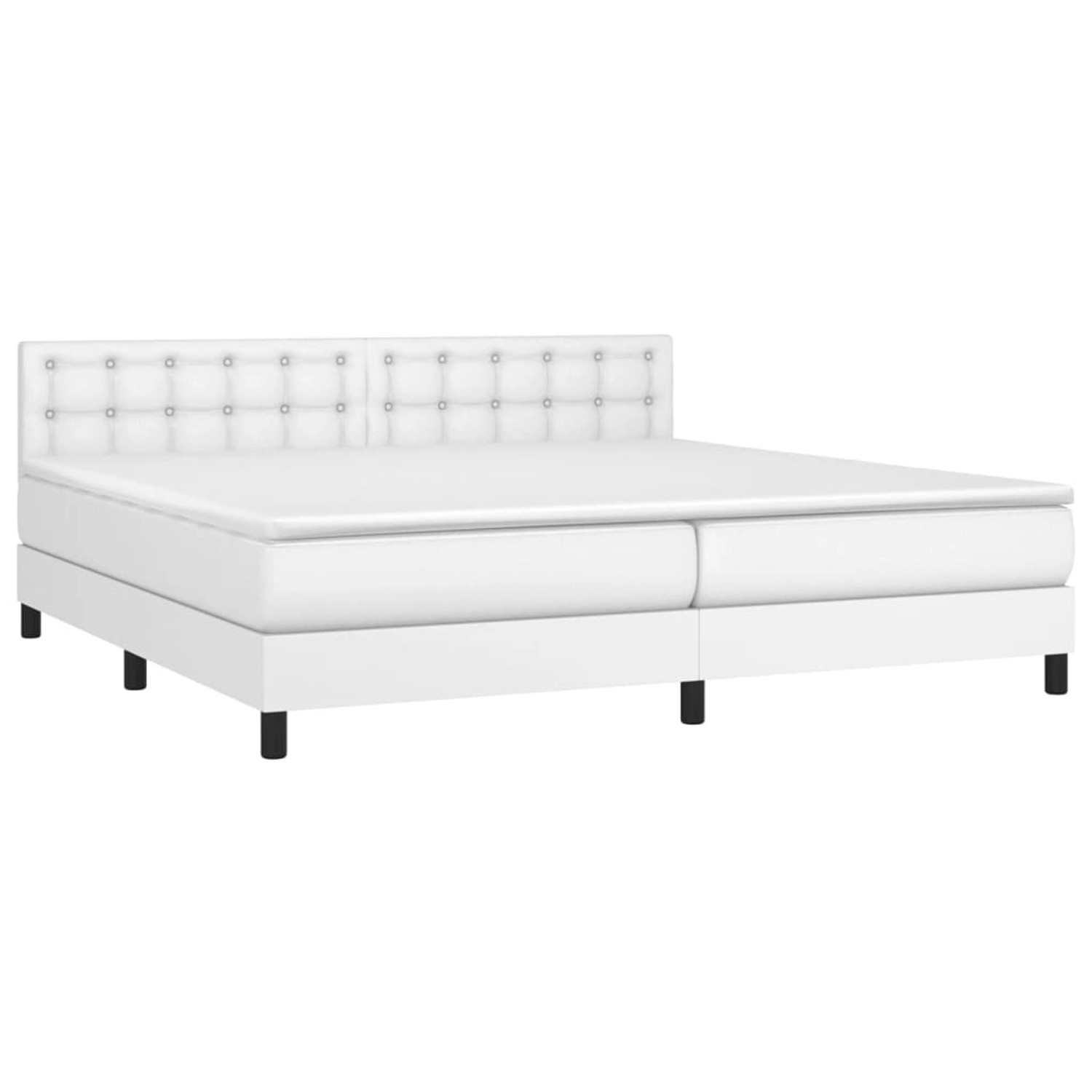 vidaXL Boxspringbett mit Matratze & LED Weiß 200x200 cm Kunstleder 3134244 günstig online kaufen