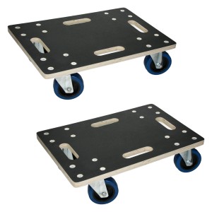 2er Set ECD Germany Transportroller, 35x50 cm, bis 800kg, Siebdruckplatte, PP-Räder.