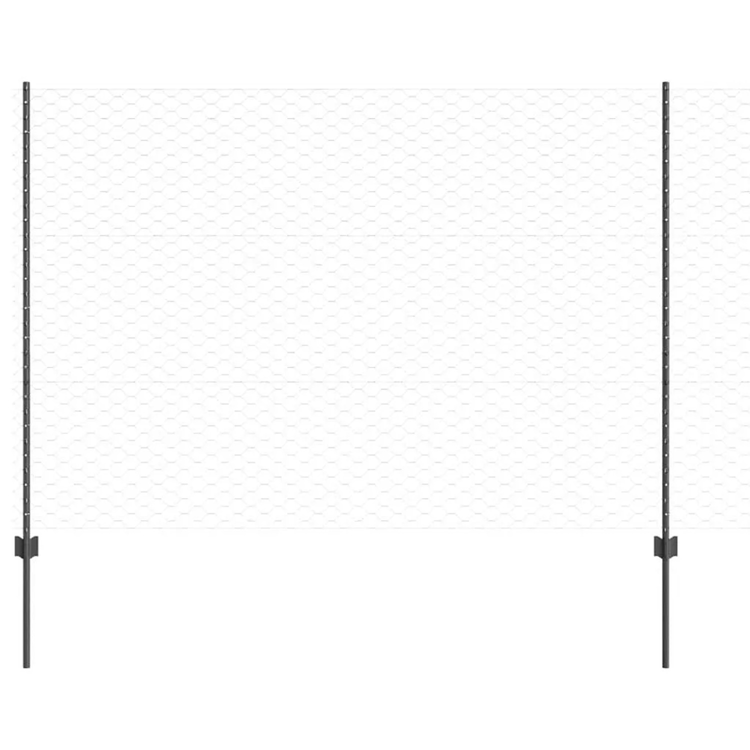 vidaXL Zaun mit Pfosten Grau 1,5 x 10 m Stahl und PVC 3336836 günstig online kaufen
