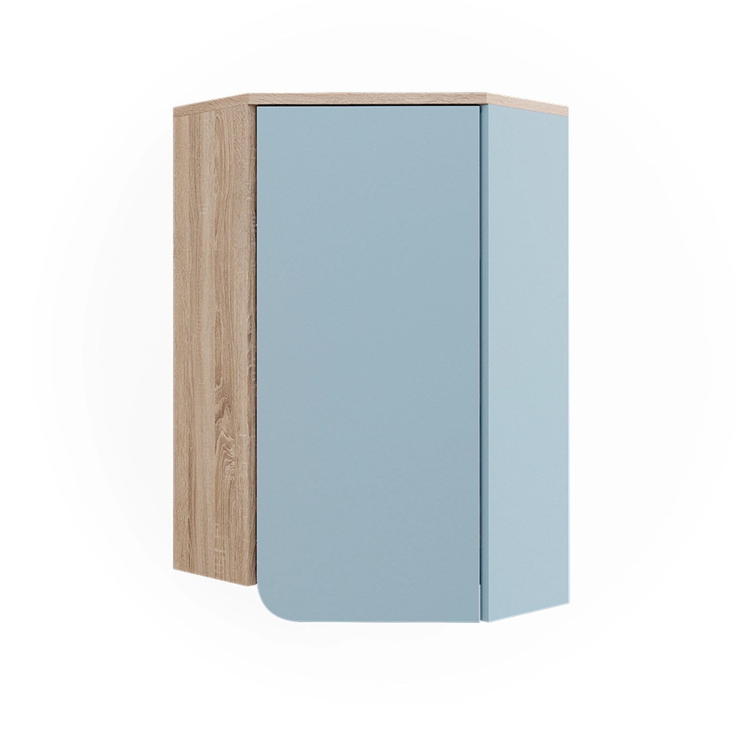 Vicco Badschrank Karen Blau-Grau 50 x 75 cm mit Tür und Offenen Fächern