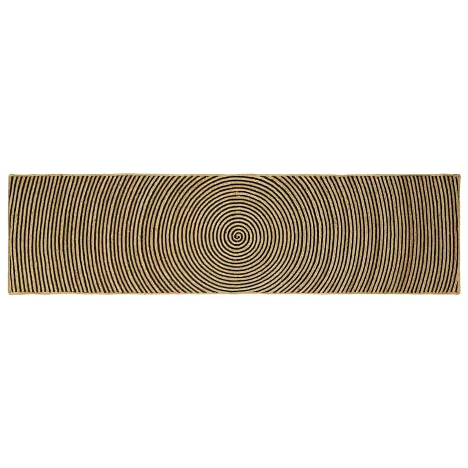 vidaXL Teppich Natur und Schwarz 80 x 300 cm Jute 42010738
