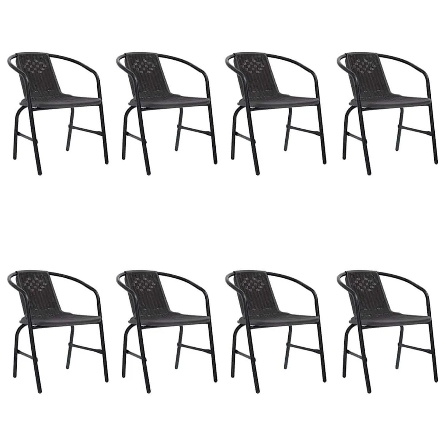 Furnicato Gartenstühle 8 Stk Rattan-optik Kunststoff Und Stahl 110 Kg