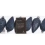 6 blaue, bruchfeste Christbaumschmuck-Zapfen aus Kunststoff mit Glitter, 8cm hoch. Ideal für Weihnachtsbaum-Deko.