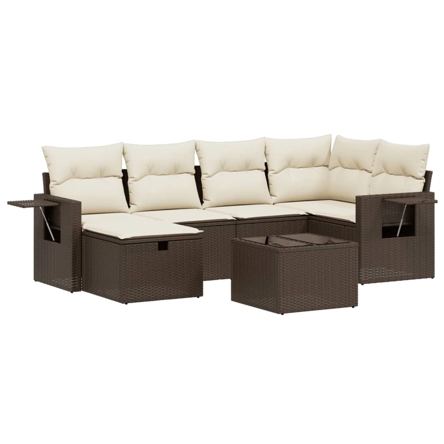 vidaXL 6-Tlg Garten-Sofagarnitur mit Kissen Braun Poly Rattan 3263799 günstig online kaufen