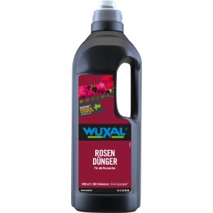 Flasche Wuxal Rosendünger 1 l für üppige Blütenpracht im Garten.