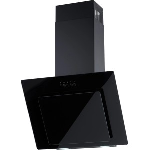 Schwarze PKM Dunstabzugshaube 9039X, 60 cm, kopffrei mit Glasfront.
